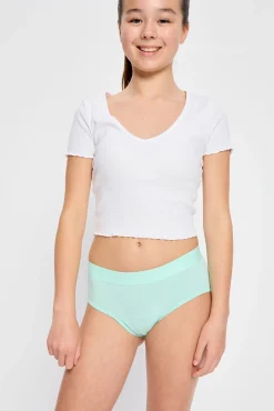 Braga Menstrual Adolescente Boyleg Algodón Orgánico Flujo Abundante Green
