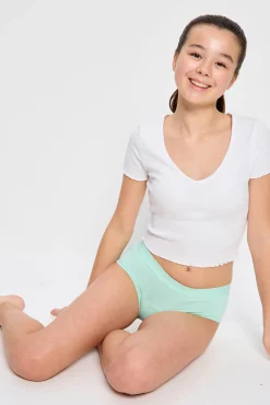 Braga Menstrual Adolescente Boyleg Algodón Orgánico Flujo Abundante Green