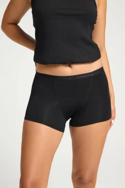 Braga menstrual clásica boyshort bambú negra absorción moderada abundante