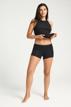 Braga menstrual clásica boyshort bambú negra absorción moderada abundante