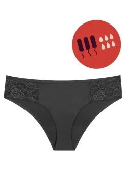 Braga menstrual de encaje negra – Absorción media