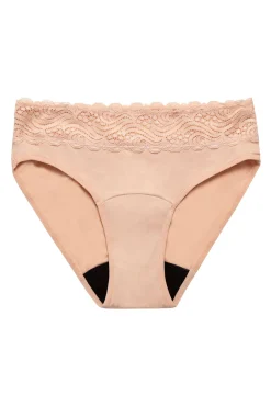 Braga menstrual encaje alta bambú negra absorción ligera moderada