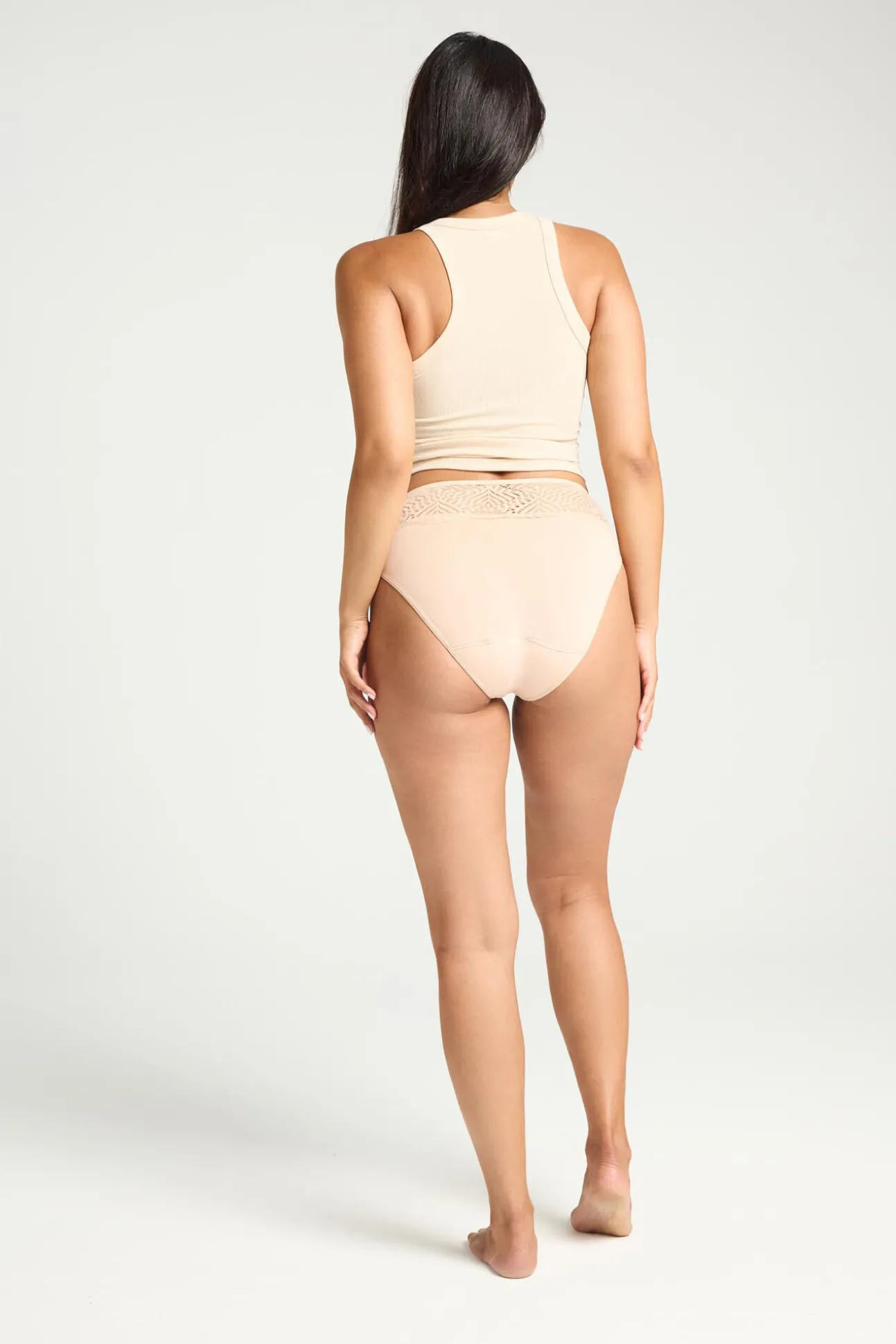 Braga menstrual encaje bambú negra absorción moderada abundante