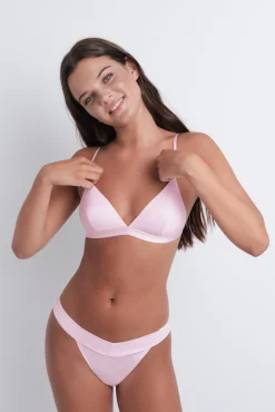 Braga tanga microfibra brillo rosa