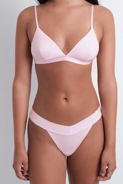 Braga tanga microfibra brillo rosa