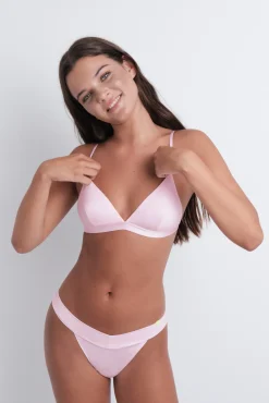 Braga tanga microfibra brillo rosa