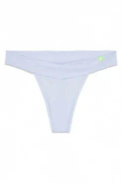 Braga tanga microfibra brillo azul claro