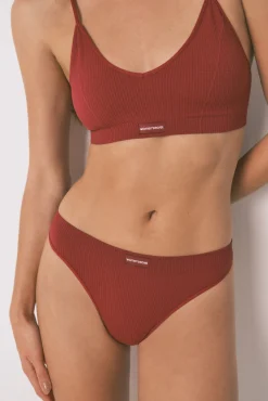 Braga tanga sin costuras granate