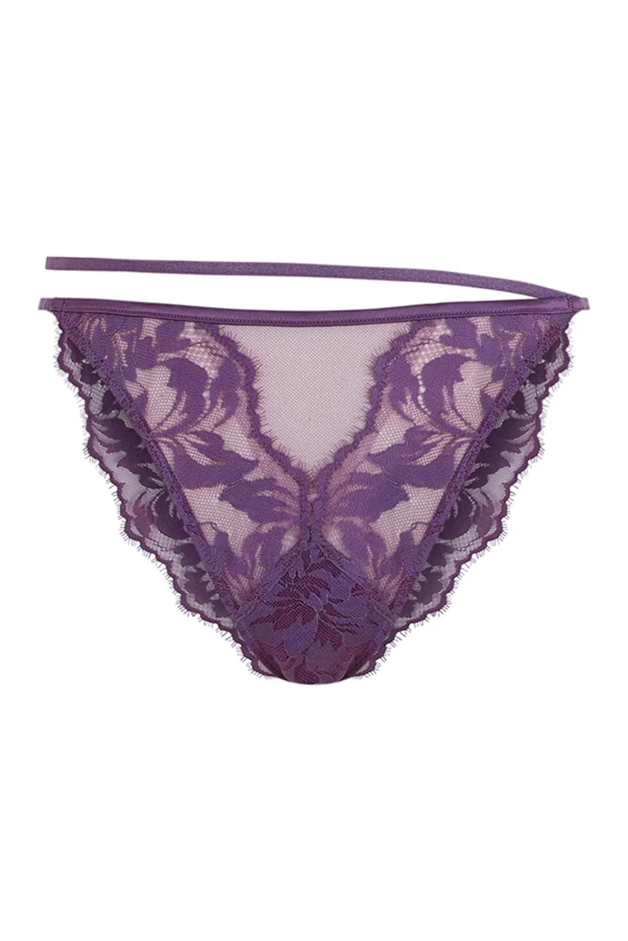 Braguita brasileña tira encaje morado