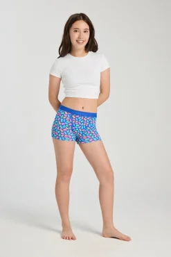 Braguita menstrual adolescente hipster boyshort algodón orgánico Candy Bear Blue absorción Moderada Abundante