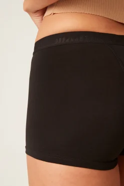 Braguita menstrual adolescente hipster boyshort algodón orgánico negra absorción maxi