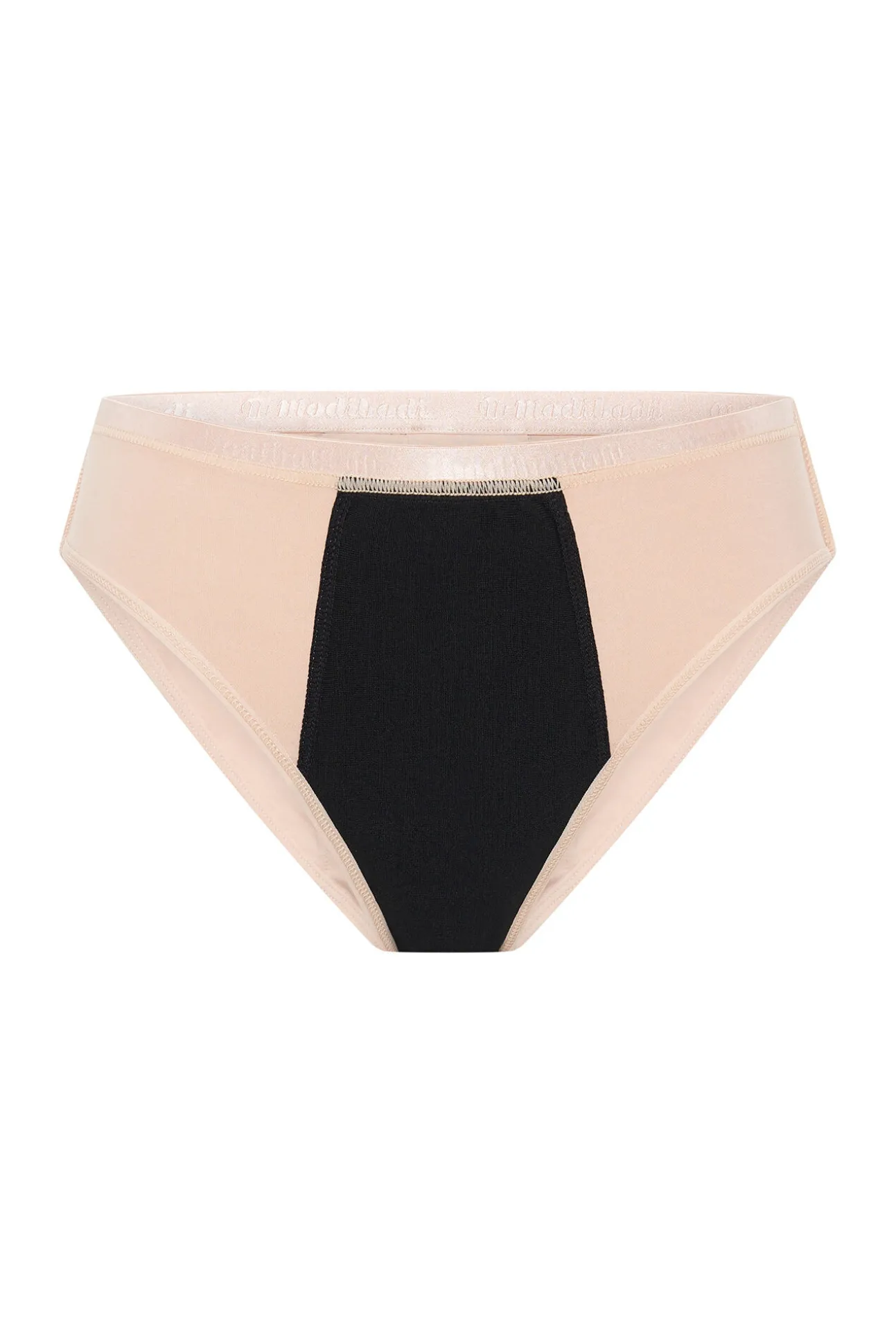 Braguita menstrual adolescente hipster boyshort algodón orgánico negra absorción maxi