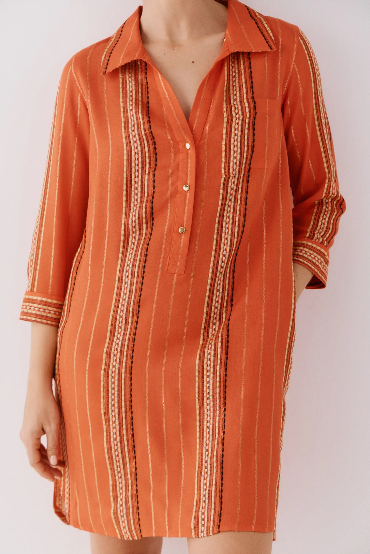 Caftán túnica cuello camisero