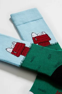 Calcetines altos Besocks de algodón orgánico color azul celeste y verde