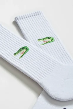 Calcetines altos print cocodrilo algodón orgánico blanco