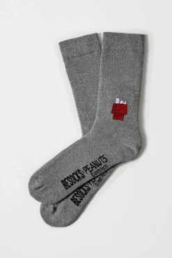 Calcetines altos SNOOPY algodón orgánico gris