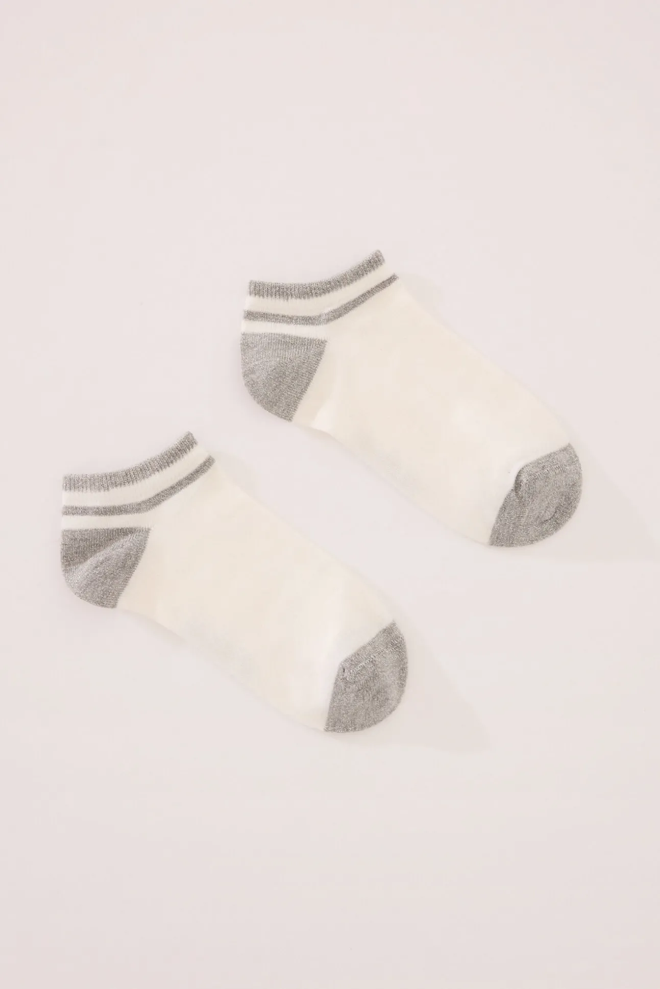 Calcetines cortos blancos lurex