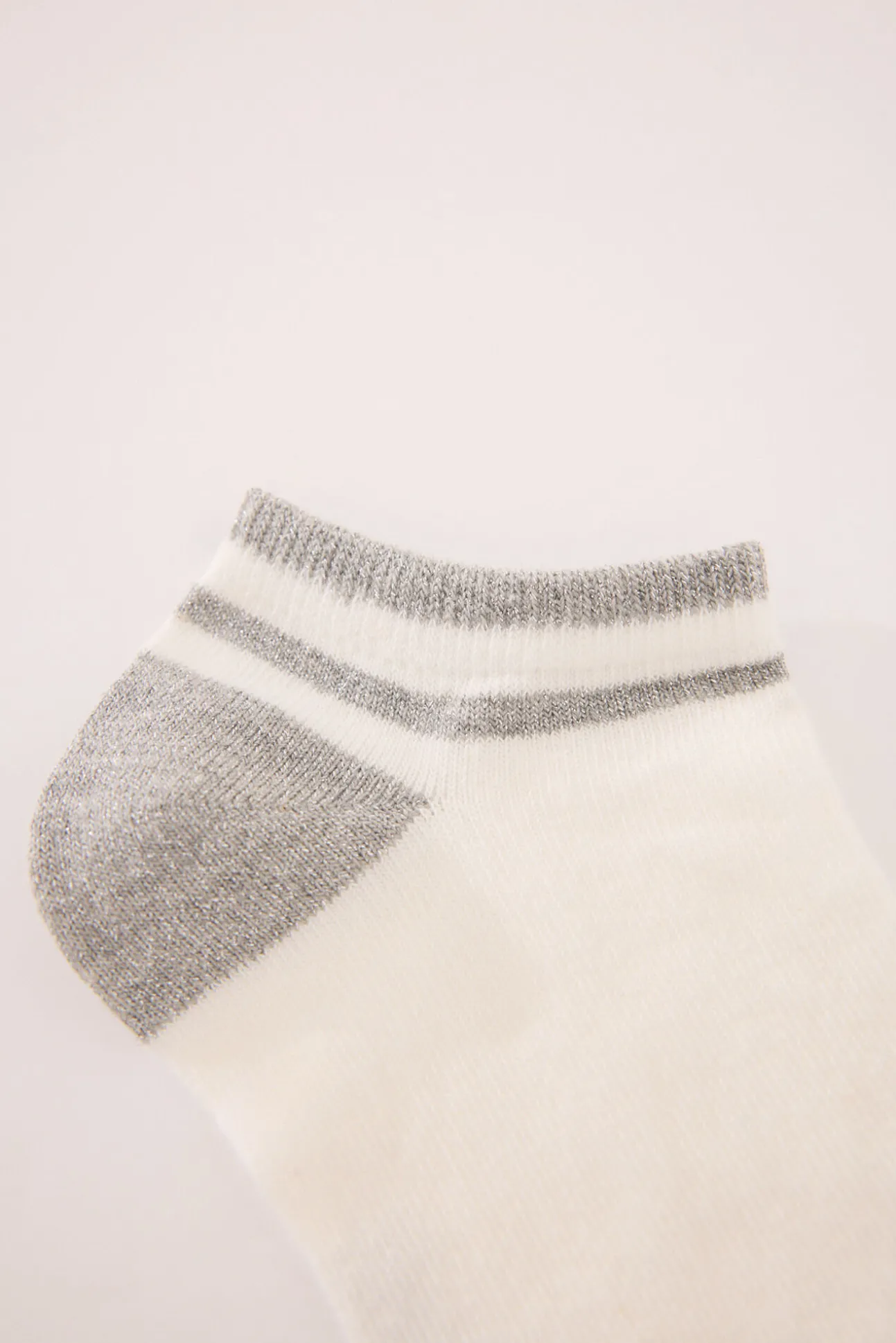 Calcetines cortos blancos lurex