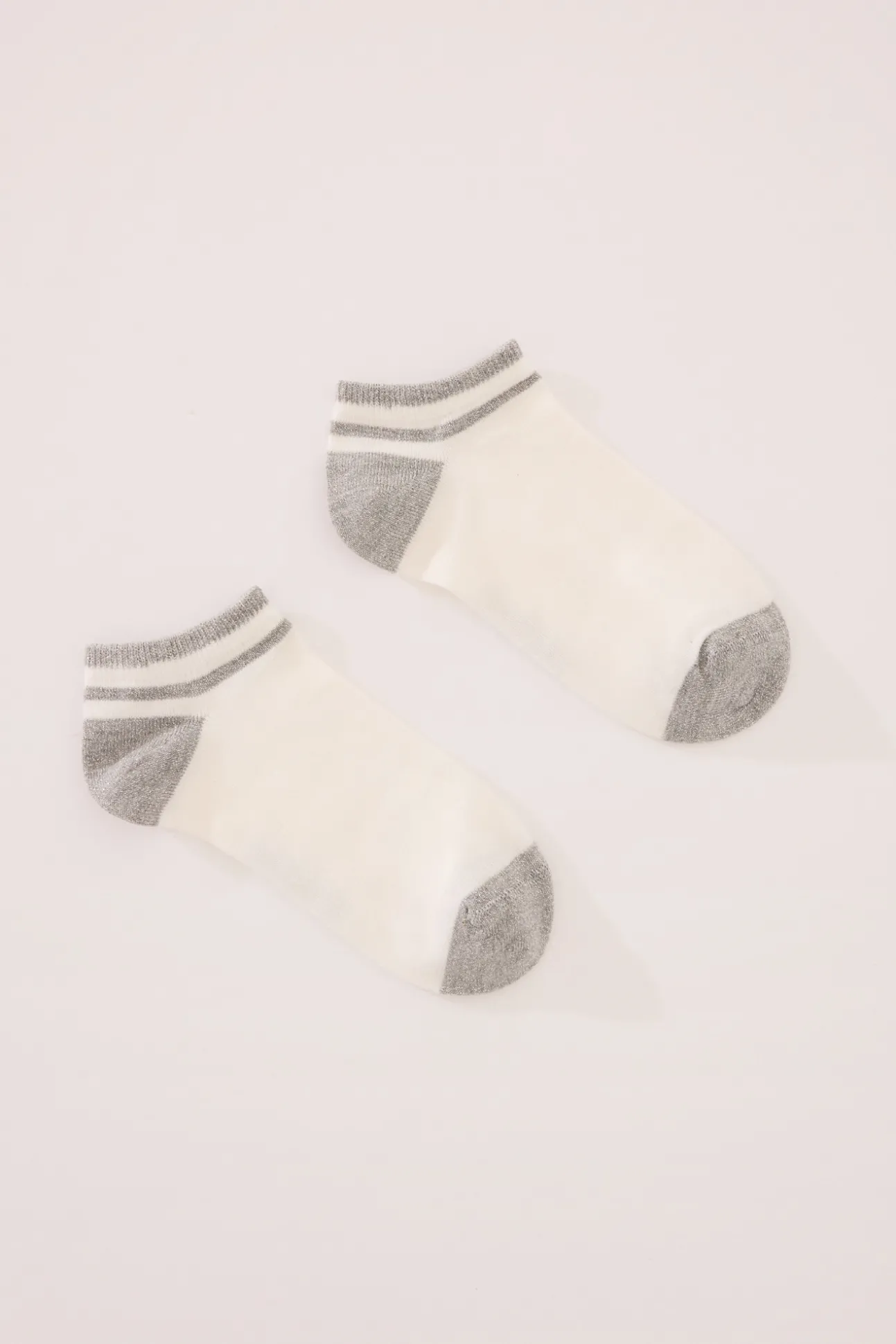 Calcetines cortos blancos lurex