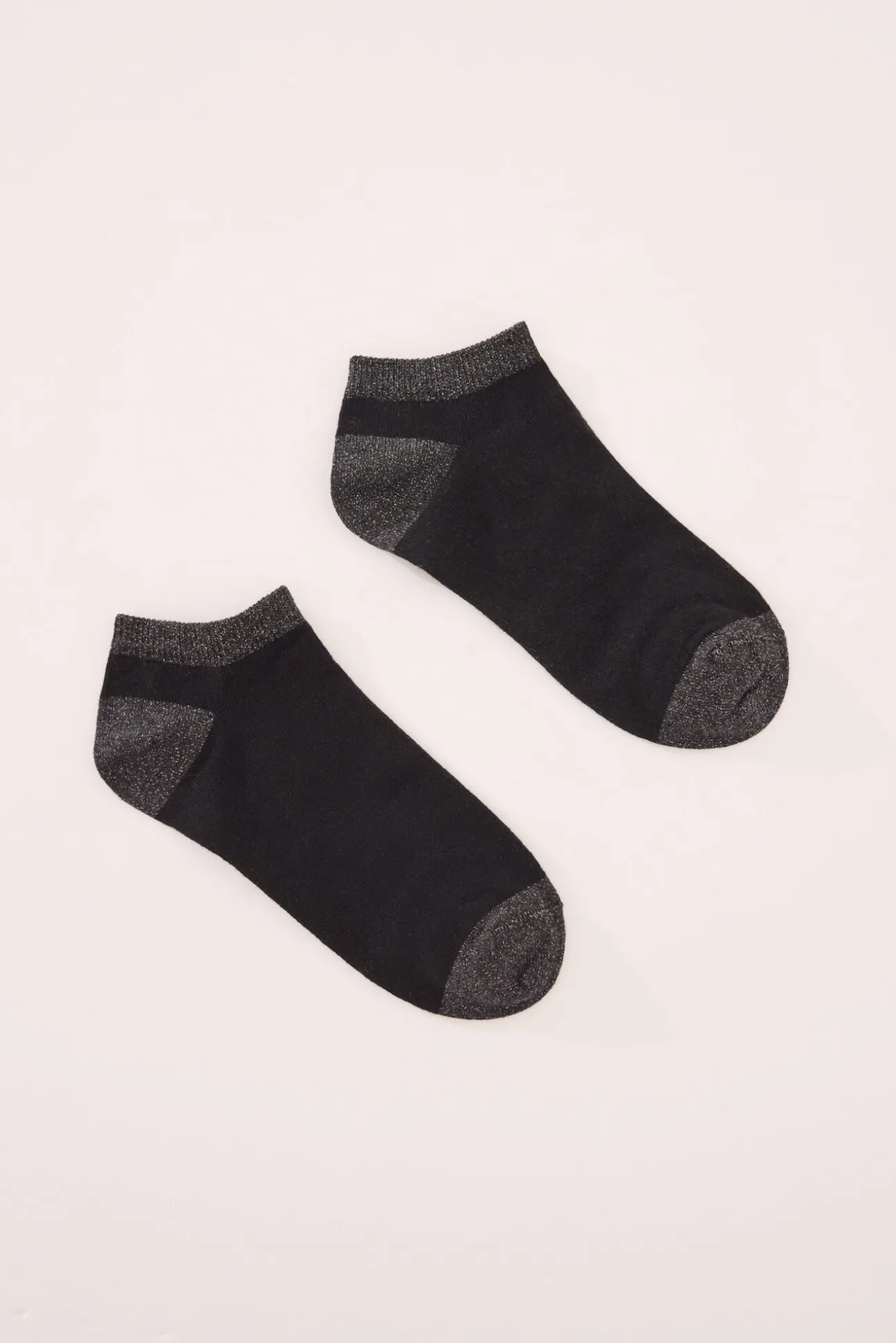 Calcetines cortos negros lurex