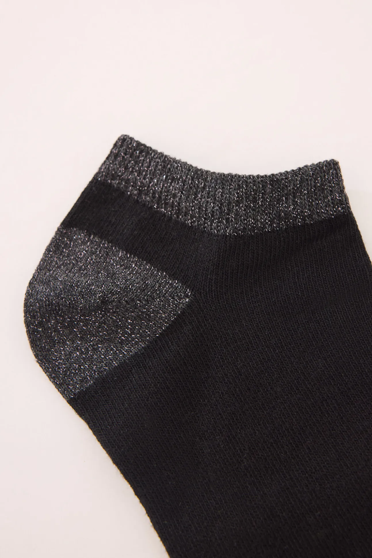 Calcetines cortos negros lurex