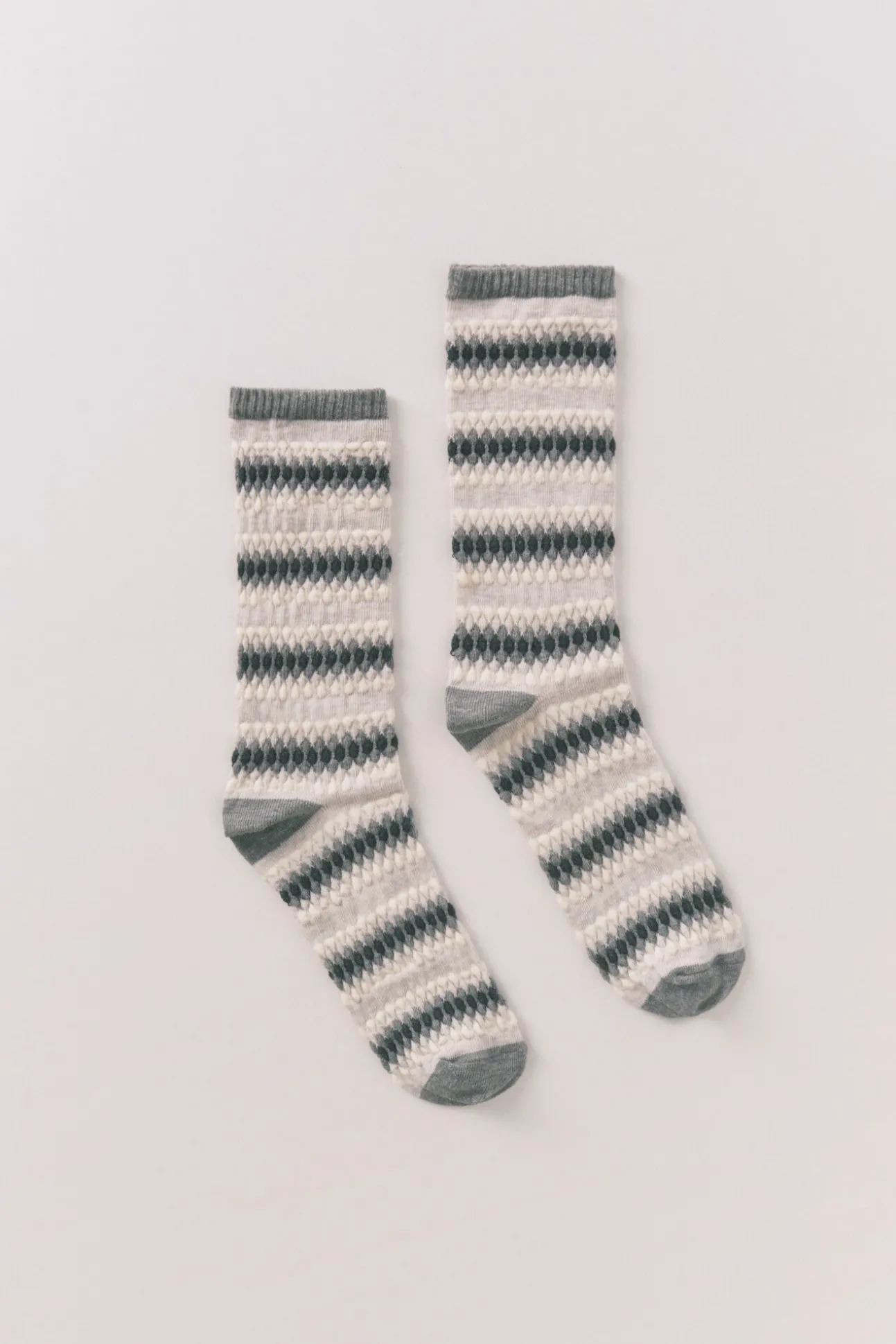 Calcetines largos rombos gris claro