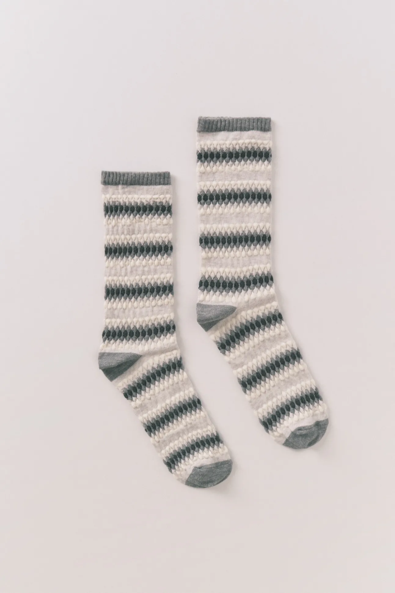 Calcetines largos rombos gris claro
