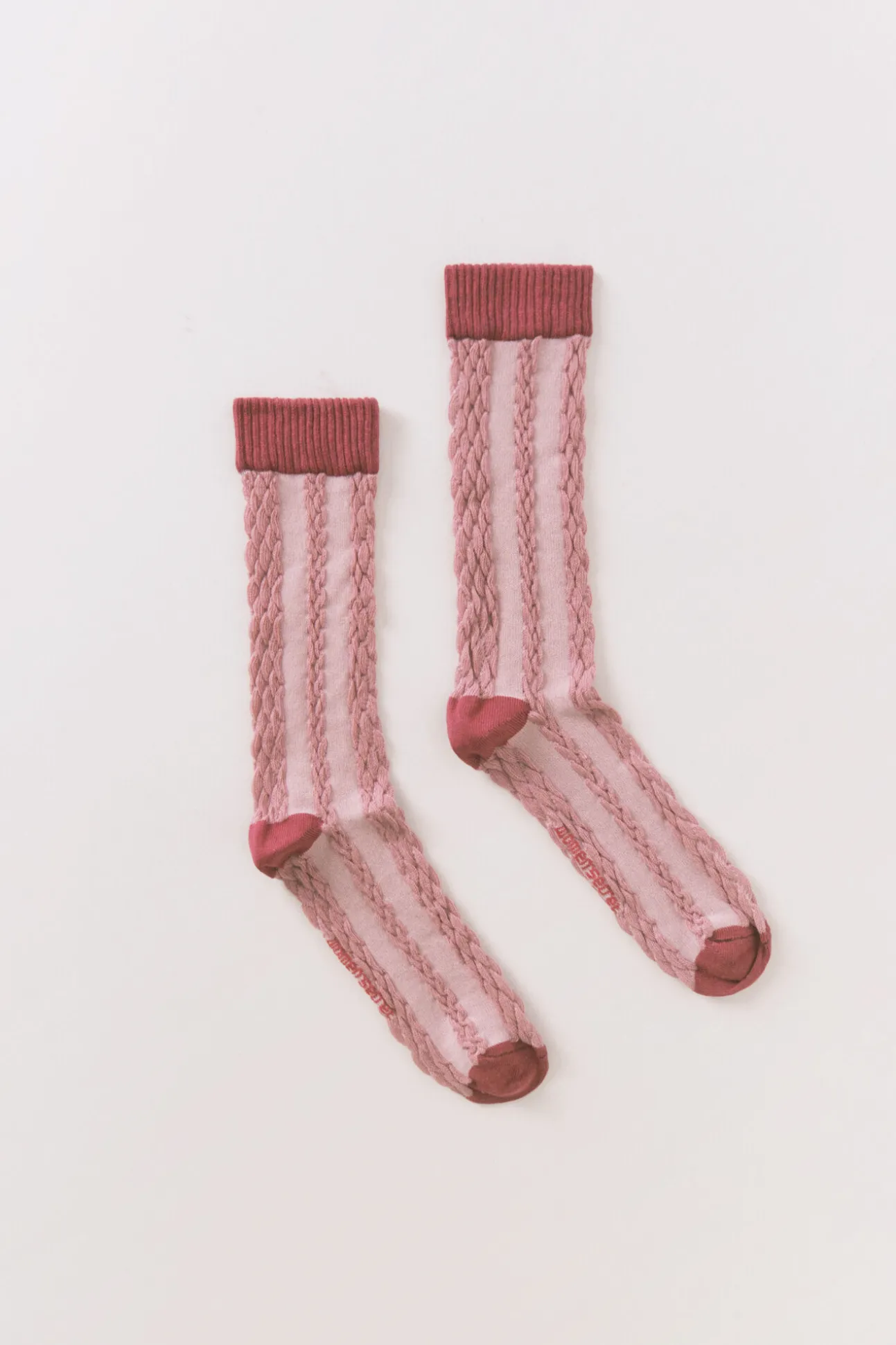 Calcetines largos trenzas rosa