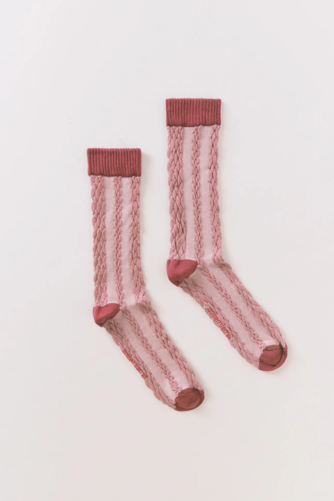 Calcetines largos trenzas rosa