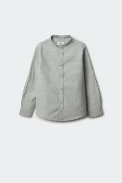 Camisa textura cuello mao niño