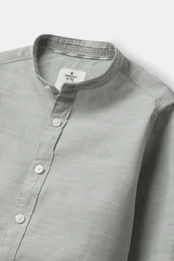 Camisa textura cuello mao niño