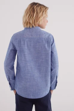 Camisa textura cuello mao niño