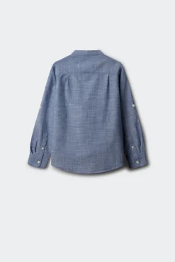 Camisa textura cuello mao niño