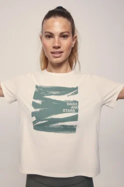 Camiseta algodón pincelada verde