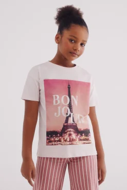 Camiseta Bonjour niña