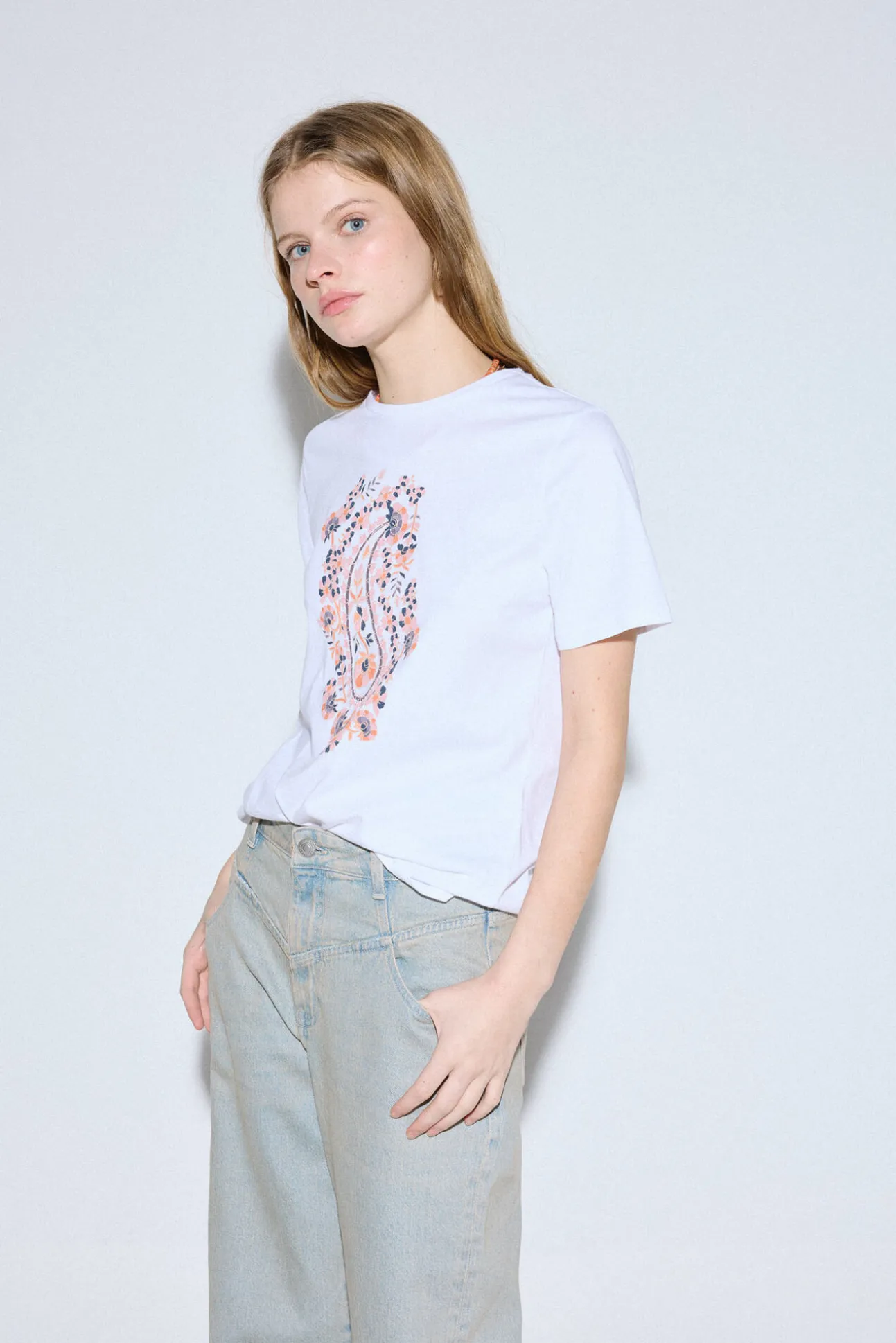 Camiseta básica estampada