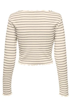 Camiseta corta manga larga bordes ondulados
