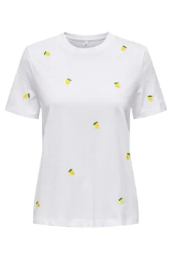 Camiseta de manga corta detalle bordados