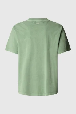 Camiseta de manga corta teñida en prenda.