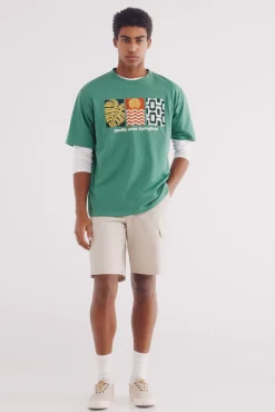 Camiseta estampado tropical