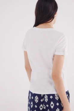 Camiseta gráfica manga botón