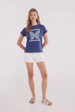 Camiseta gráfica manga botón
