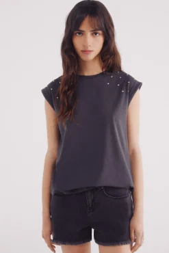 Camiseta hombros cristales
