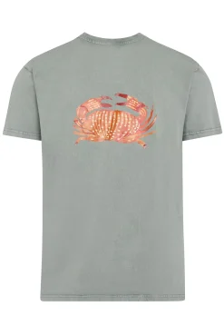 Camiseta kaki print cangrejo