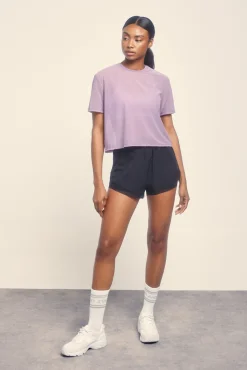 Camiseta manga corta mesh lila