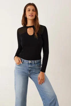 Camiseta manga larga modal con mesh