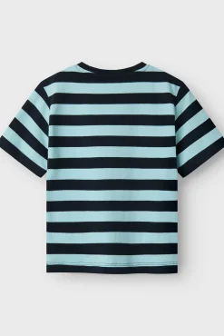 Camiseta niño rayas logo