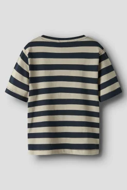 Camiseta niño rayas logo