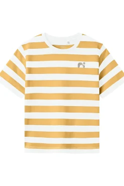 Camiseta niño rayas logo