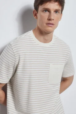 Camiseta piqué rayas con bolsillo